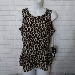 Ali and Kris  animal print blouse small